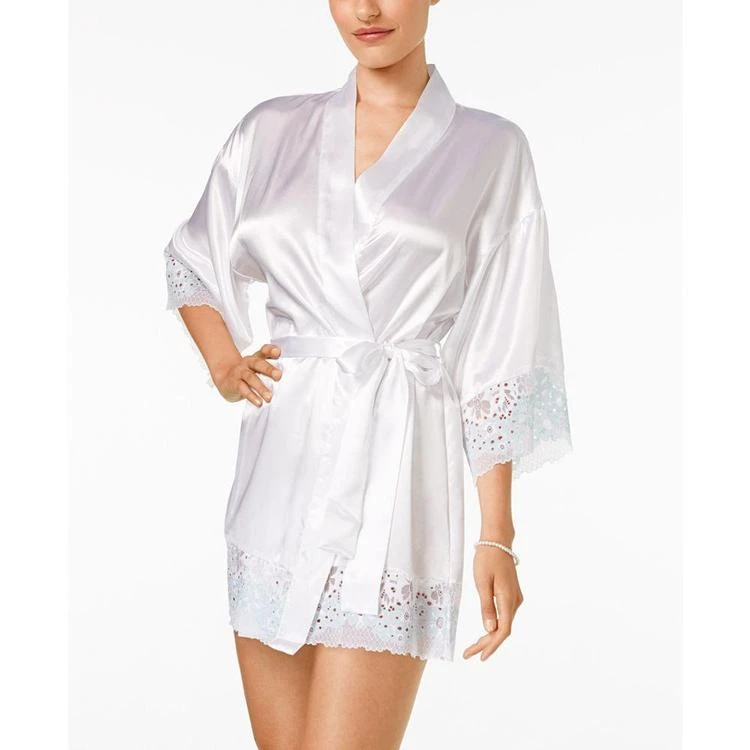 商品Flora Nikrooz|Adore Charmeuse and Lace Kimono Robe,价格¥382,第5张图片详细描述