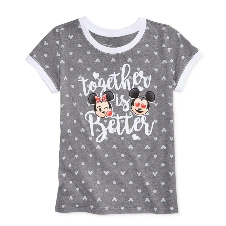 商品Disney|'s® Mickey and Minnie Mouse Graphic-Print T-Shirt, Big Girls (7-16),价格¥53,第1张图片