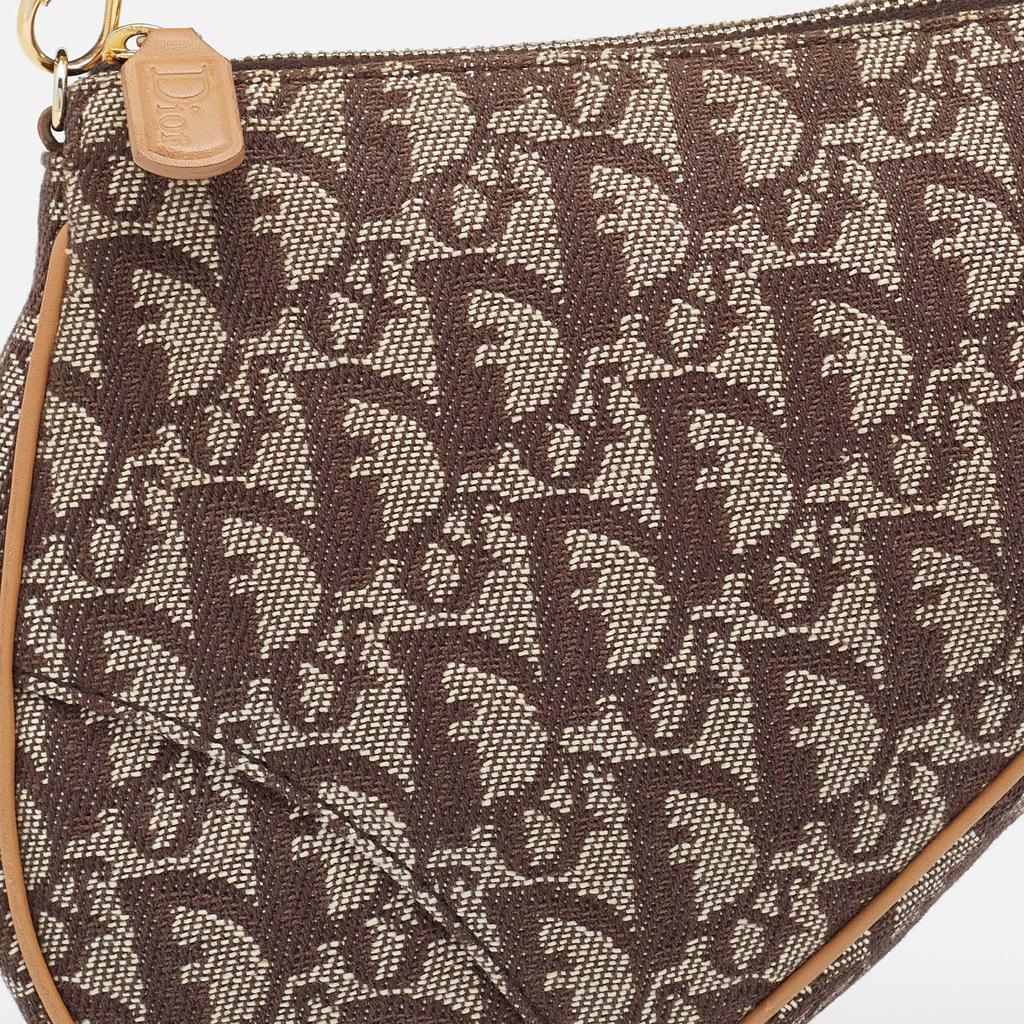 商品[二手商品] Dior|Dior Beige/Brown Oblique Canvas And Leather Trotter Saddle Bag,价格¥8611,第7张图片详细描述