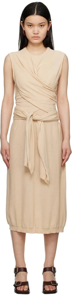 商品Lemaire|Beige Knotted Midi Dress,价格¥2542,第1张图片