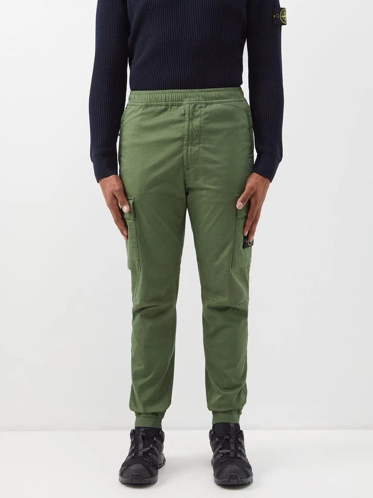 商品Stone Island|Cotton-blend twill cargo trousers,价格¥3318,第1张图片