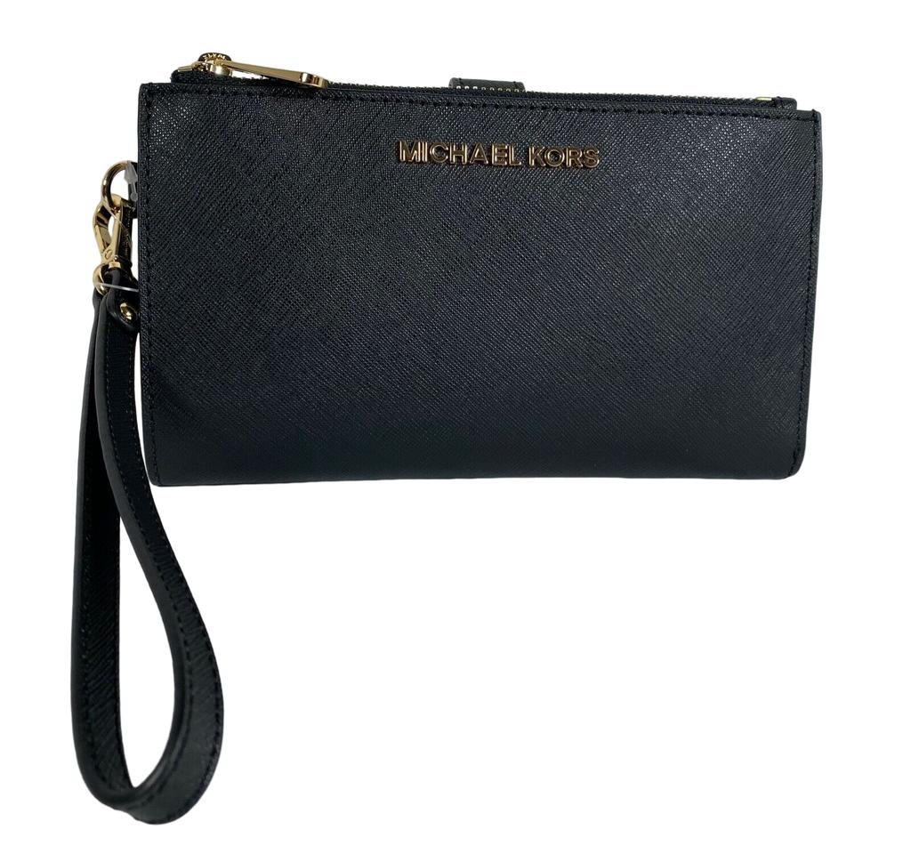 Michael Kors Jet Set  Saffiano Leather Double Zi hone Wristlet Wallet商品第1张图片规格展示