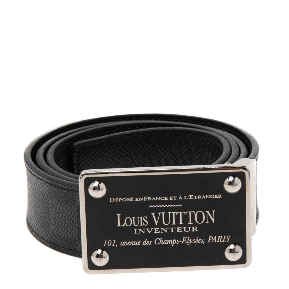 商品[二手商品] Louis Vuitton|Louis Vuitton Black Damier Graphite Canvas Inventeur Reversible Belt 90CM,价格¥3589,第2张图片详细描述