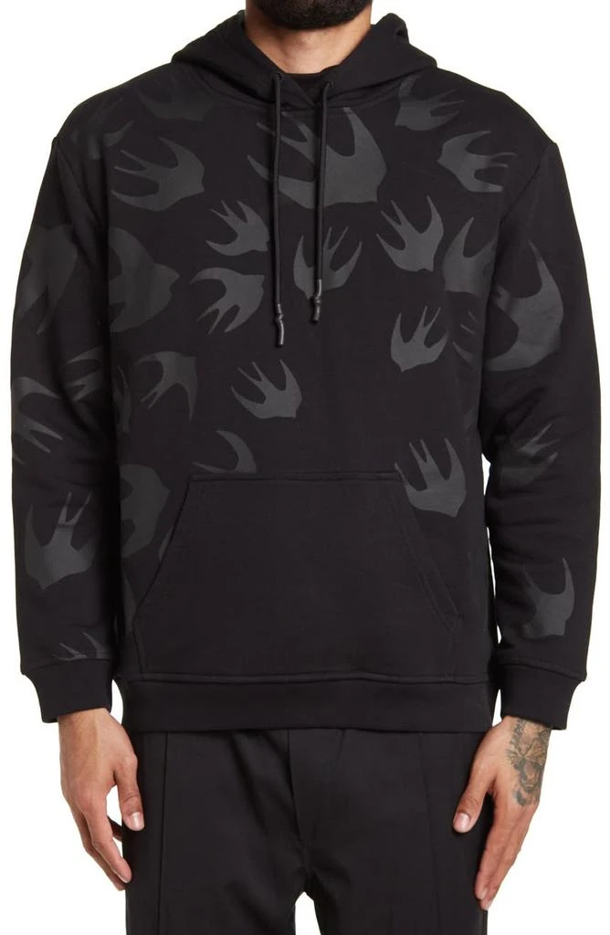 商品Alexander McQueen|Alexander McQueen Bird Print Boyfriend Pullover Hoodie,价格¥1694,第1张图片