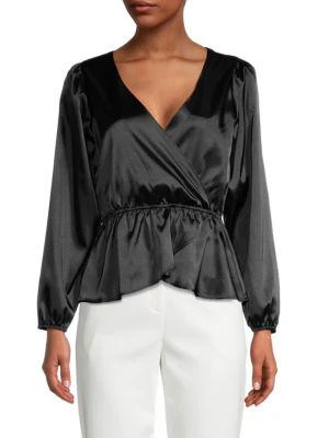 商品Love Ady|Satin Peplum Blouse,价格¥159,第1张图片