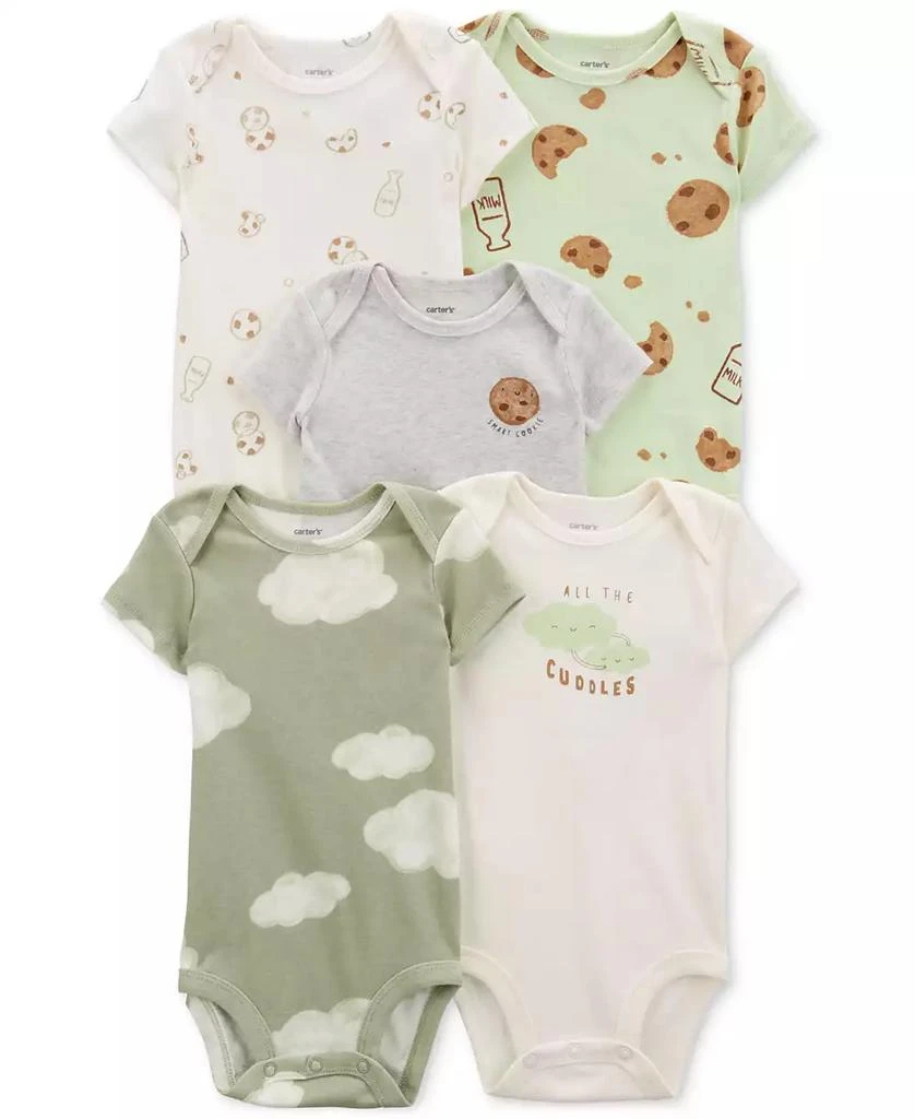 商品Carter's|Baby Boys and Baby Girls 5-Pc. Short Sleeve Bodysuits Set,价格¥114,第1张图片