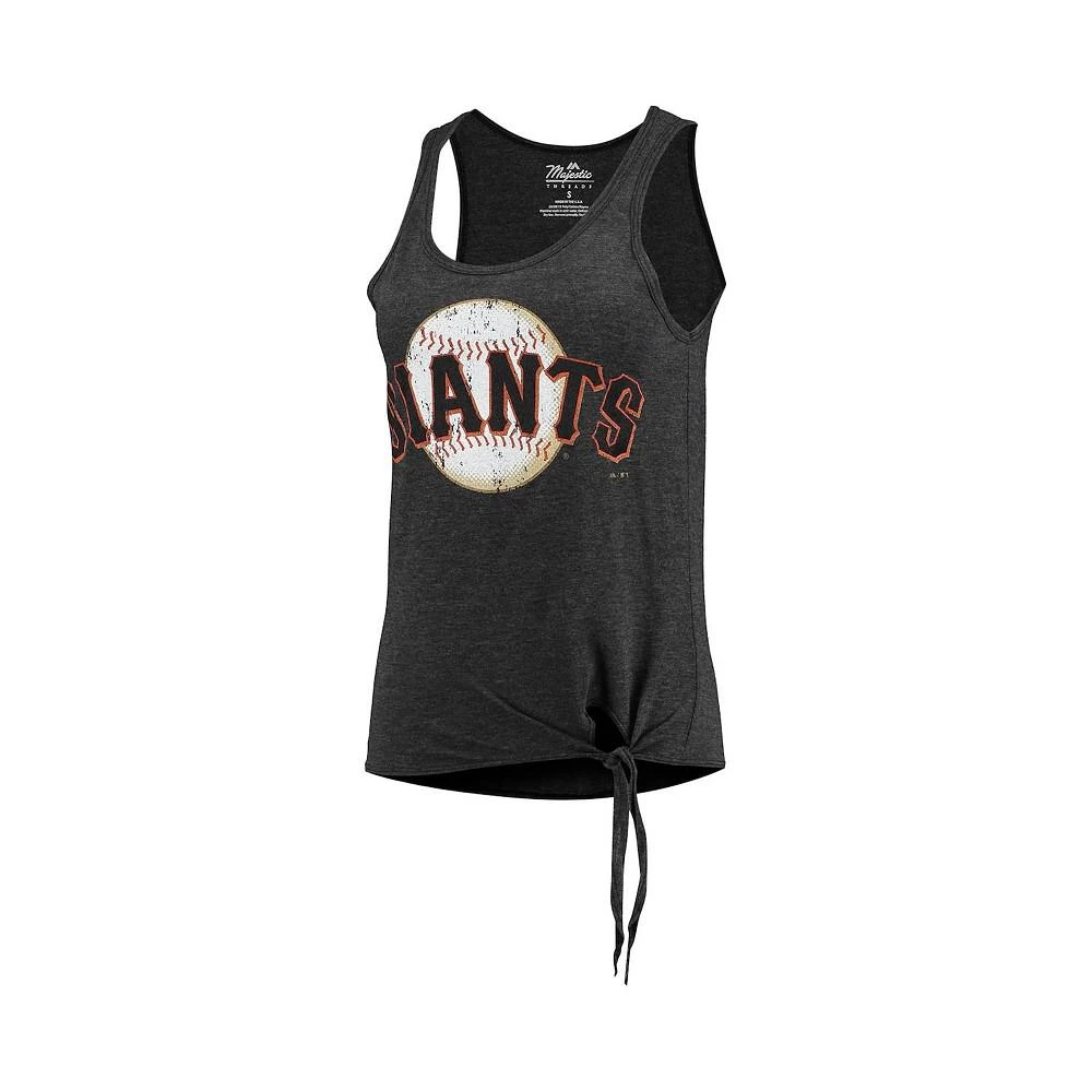 商品Majestic|Women's Threads Black San Francisco Giants Scoop Neck Racerback Side Tie Tri-Blend Tank Top,价格¥223,第3张图片详细描述