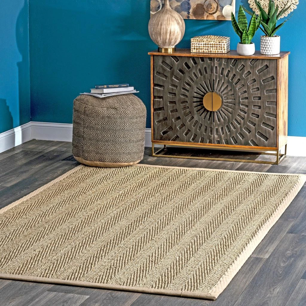 商品nuLOOM|Larnaca Seagrass Herringbone Indoor/Outdoor Area Rug,价格¥357,第1张图片