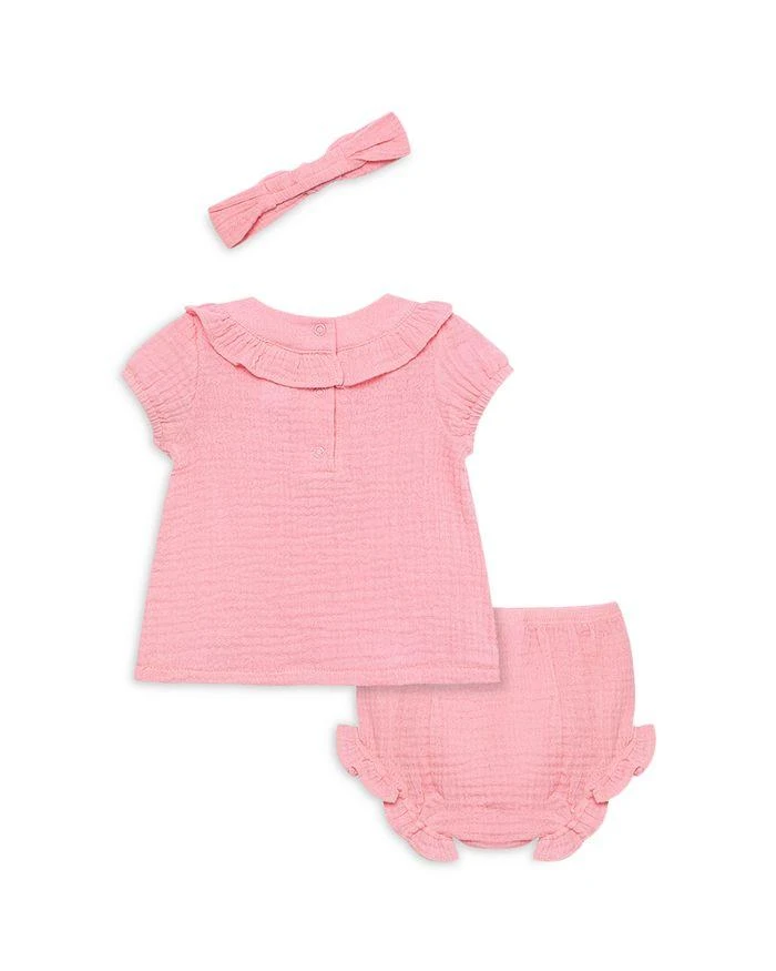 商品Little Me|Girls' Floral Embroidered Cotton Gauze Top, Bloomers & Headband Set - Baby,价格¥153,第2张图片详细描述