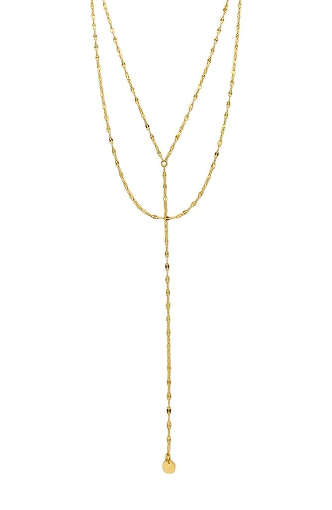 商品ADORNIA|14K Gold Plated Water Resistant Double Layer Y-Necklace,价格¥150,第1张图片