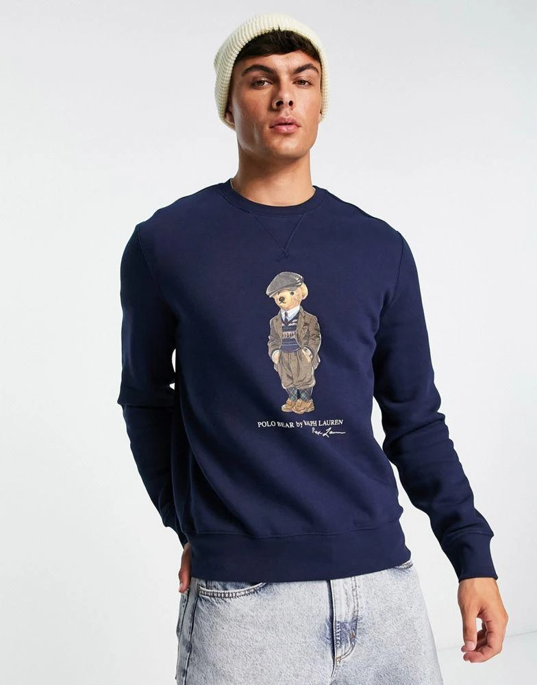 商品Ralph Lauren|Polo Ralph Lauren heritage bear print fleece sweatshirt in navy,价格¥1679,第1张图片