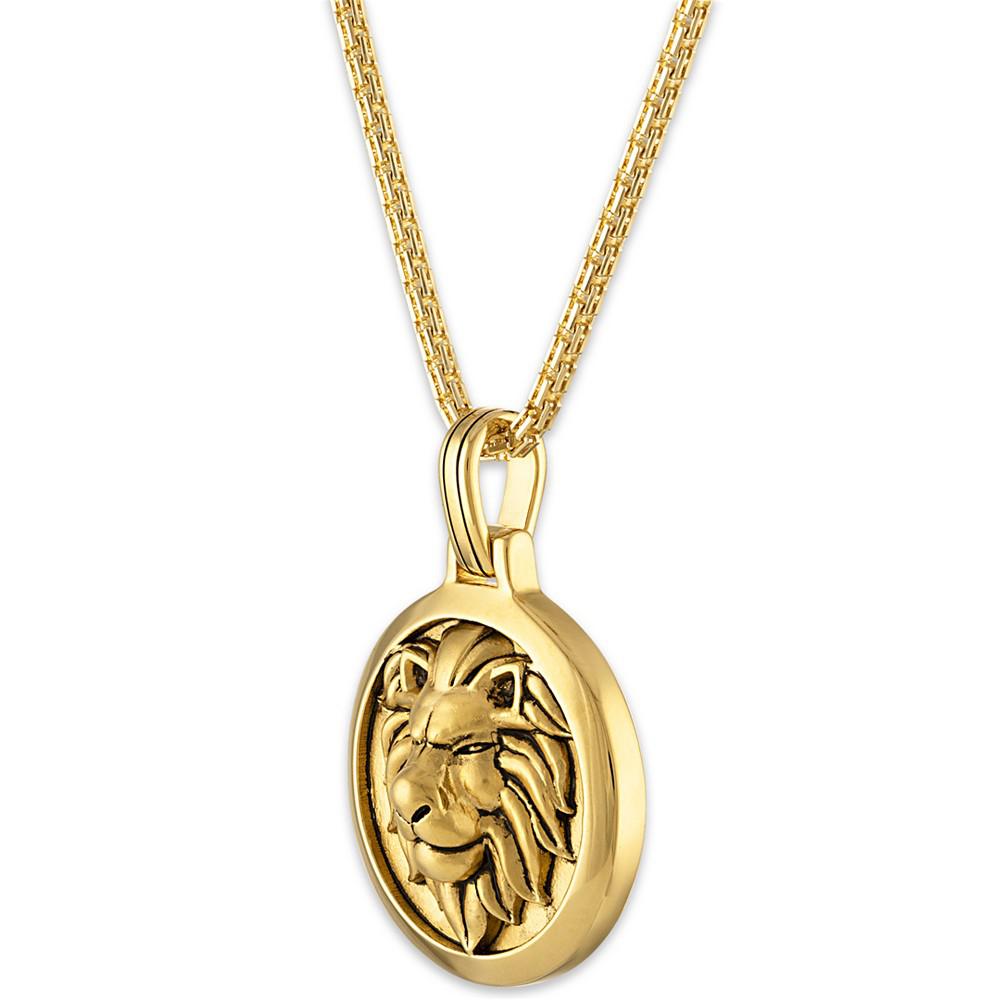 Lion Amulet 24" Pendant Necklace in 14k Gold-Plated Sterling Silver, Created for Macy's商品第2张图片规格展示