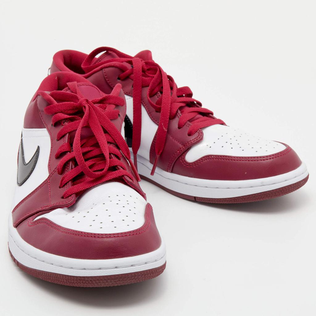 Air Jordans Red/White Polyester And Leather Air Jordan 1 Low Top Sneakers Size 45商品第4张图片规格展示
