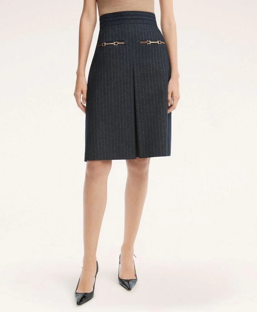 商品Brooks Brothers|Cotton Pleated A-Line Skirt,价格¥1216,第1张图片