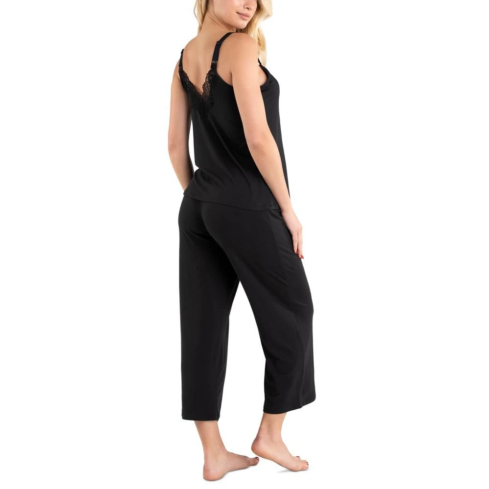 商品Linea Donatella|Women's Ariella 2-Pc. Cropped Lace-Trimmed Pajamas Set,价格¥193,第3张图片详细描述