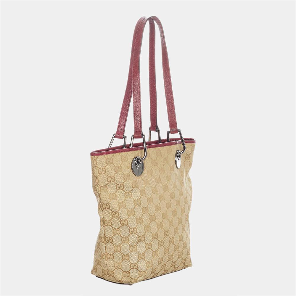 商品[二手商品] Gucci|Gucci Brown/Beige GG Canvas Eclipse Tote Bag,价格¥3410,第4张图片详细描述