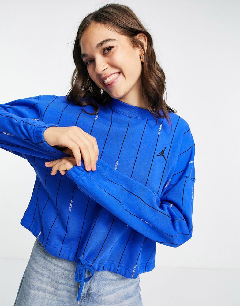 Jordan sweatshirt in royal blue with basketball stripe print商品第1张图片规格展示