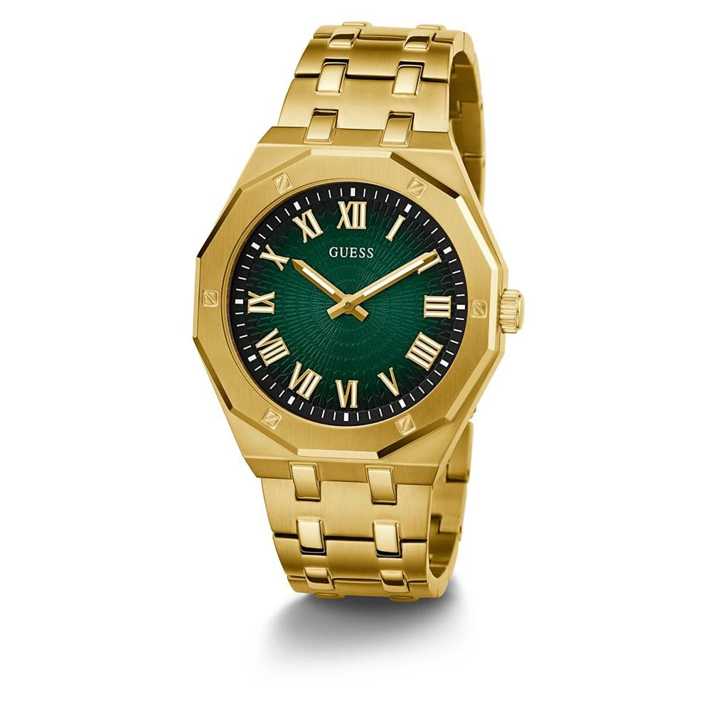 商品GUESS|Men's Analog Men's Gold-Tone Stainless Steel Watch 42mm,价格¥813,第5张图片详细描述