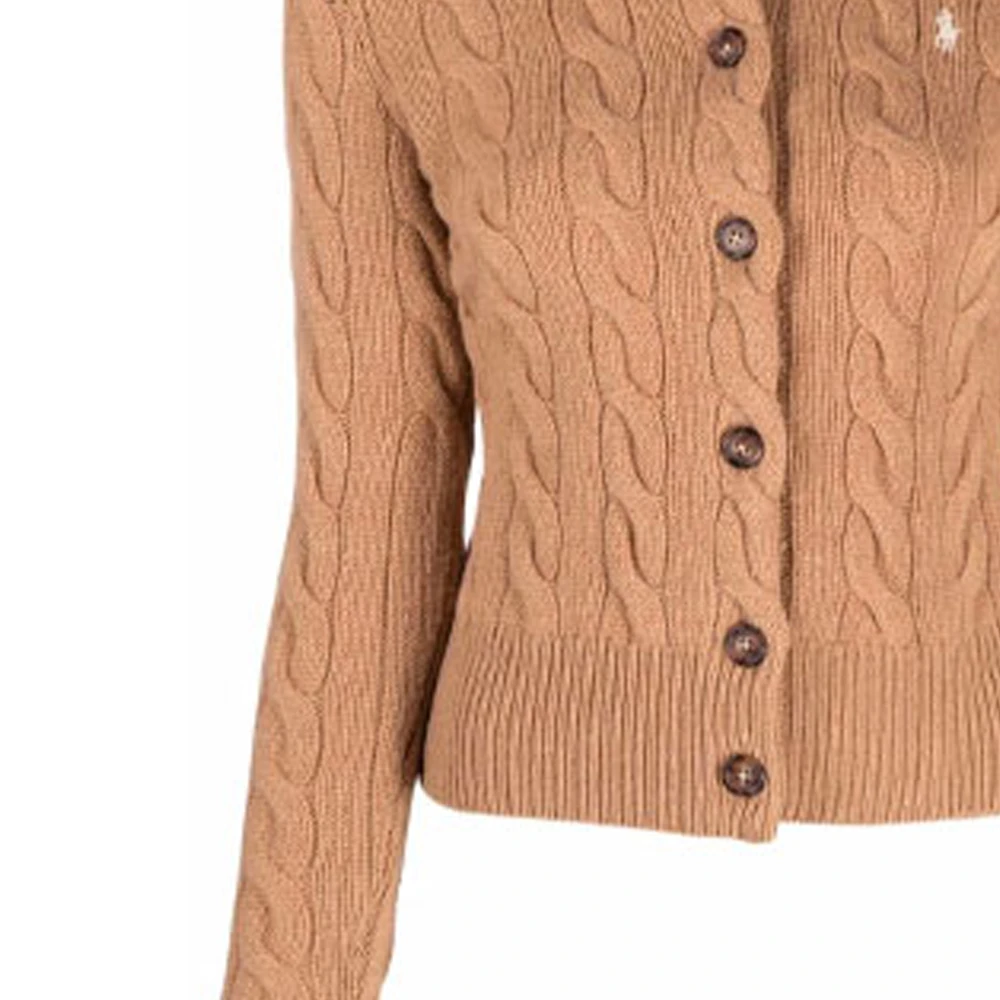 商品[国内直发] Ralph Lauren|[预售3天]FW21 粗绞花羊毛衫针织开衫外套��毛衣 女款 棕色,价格¥2042,第8张图片详细描述