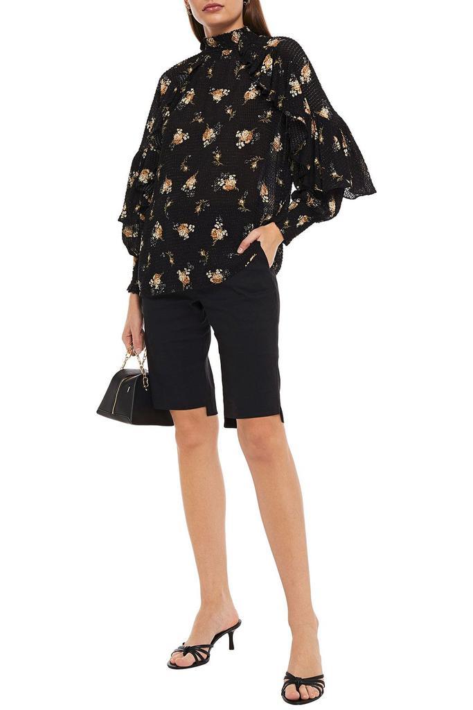 商品Maje|Ruffled floral-print fil coupé woven blouse,价格¥1017,第6张图片详细描述
