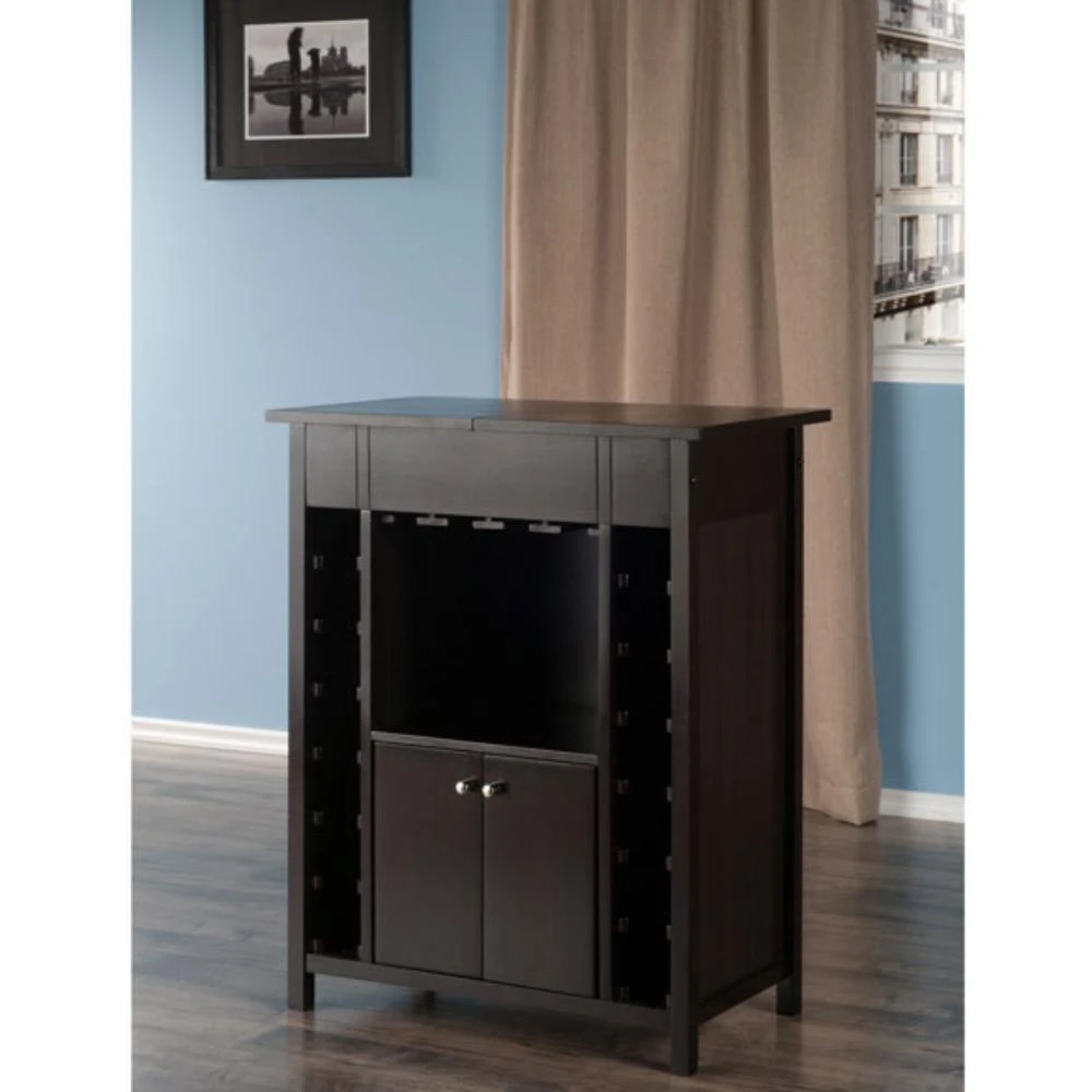 商品Hivvago|Wine Cabinet Expandable Top Espresso,价格¥3469,第3张图片详细描述