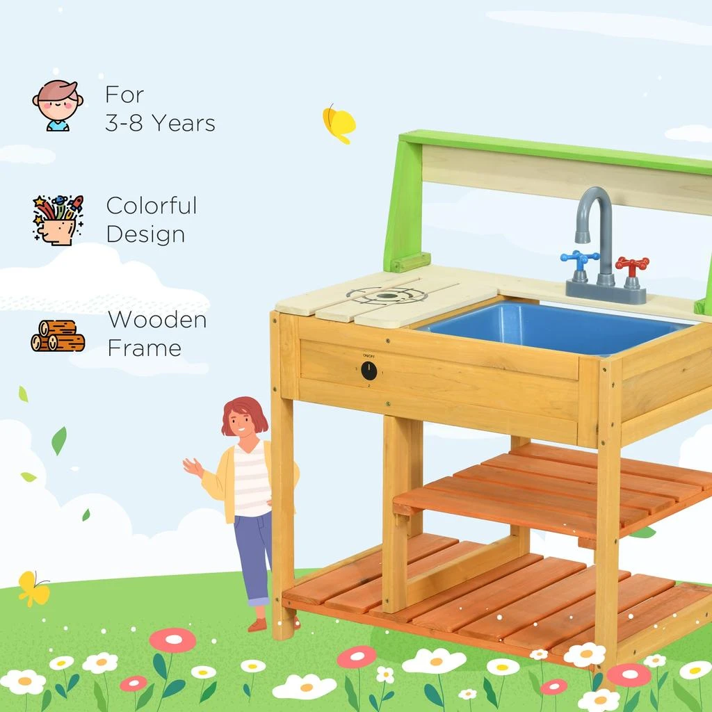 商品Simplie Fun|Simplie Fun Mud Kitchen Playset for Kids with Toys,价格¥1445,第3张图片详细描述