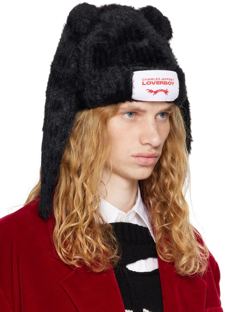 商品Charles Jeffrey Loverboy|Black Fluffy Chunky Rabbit Beanie,价格¥1534,第2张图片详细描述