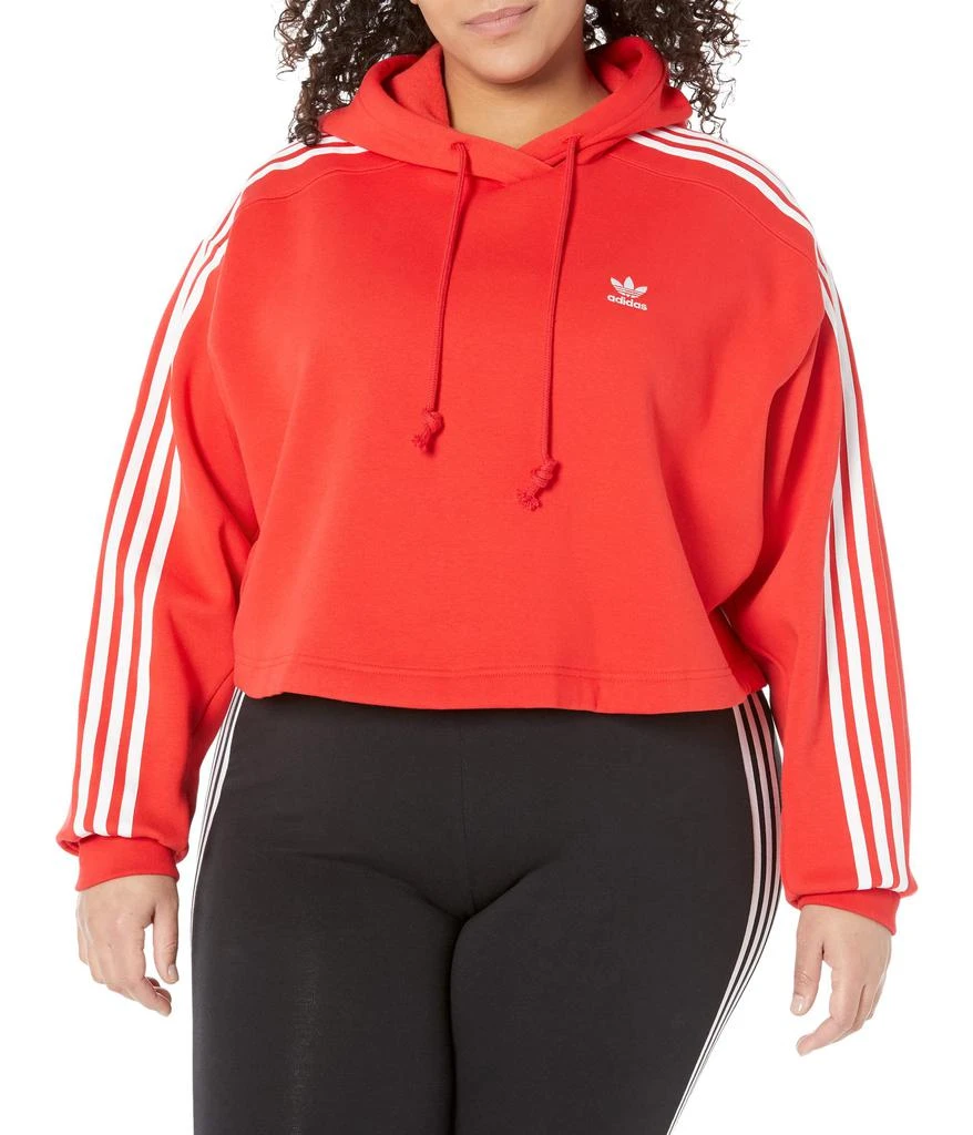 商品Adidas|Plus Size 3-Stripes Short Hoodie,价格¥240,第1张图片