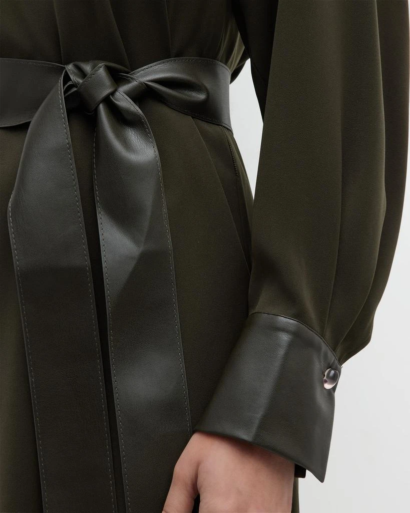 商品Vince|Long-Sleeve Slit-Neck Mini Dress,价格¥1593,第5张图片详细描述