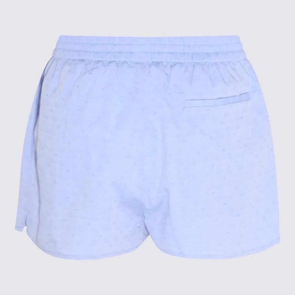 商品Alexander Wang|ALEXANDER WANG CHAMBRAY BLUE COTTON PAISLEY ELASTIC SHORTS,价格¥2487,第2张图片详细描述