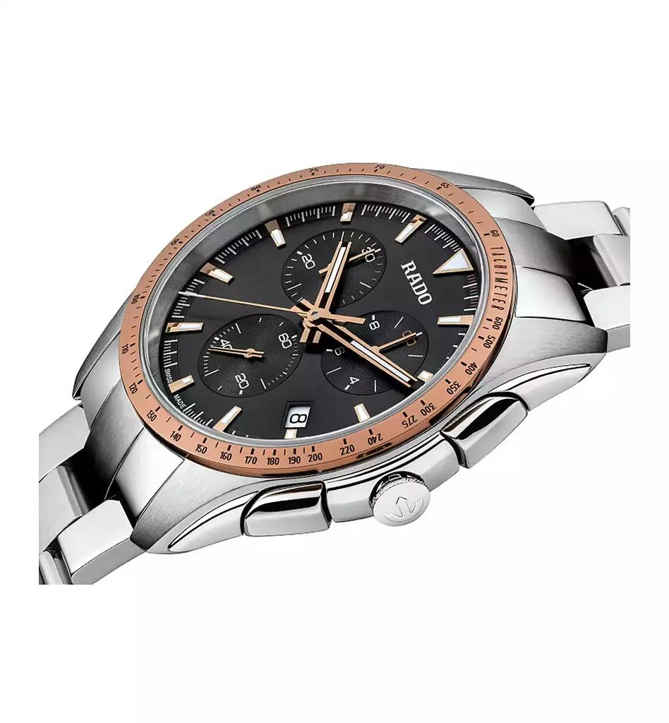 商品Rado|Men's Swiss Chronograph Hyperchrome Stainless Steel Bracelet Watch 44.9mm,价格¥13767,第2张图片详细描述