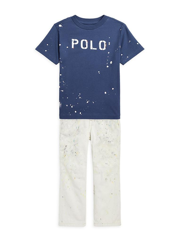 商品Ralph Lauren|Little Boy's & Boy's Paint Splatter Logo T-Shirt,价格¥244-¥275,第4张图片详细描述