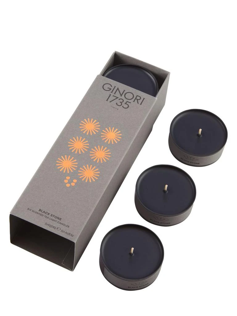商品GINORI 1735|Lcdc Set Of 6 Black Stone Tea Lights,价格¥769,第1张图片