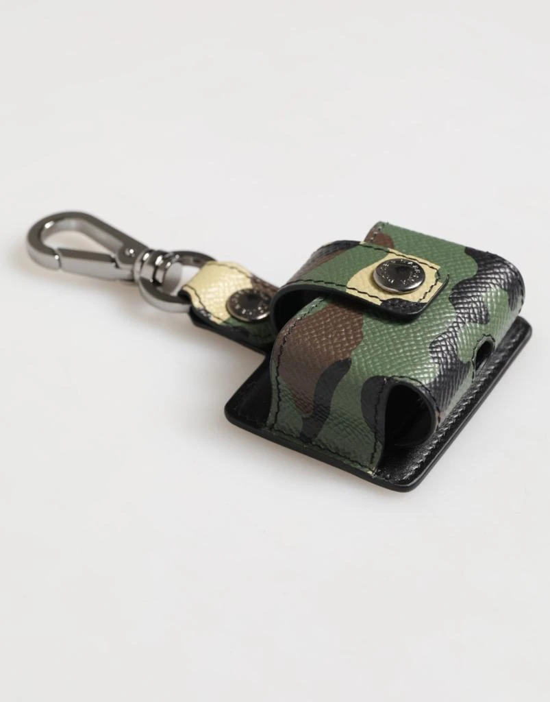 商品Dolce & Gabbana|Dolce & Gabbana Multicolor Camouflage Leather Metal Accessory  Airpods Case,价格¥1625,第3张图片详细描述