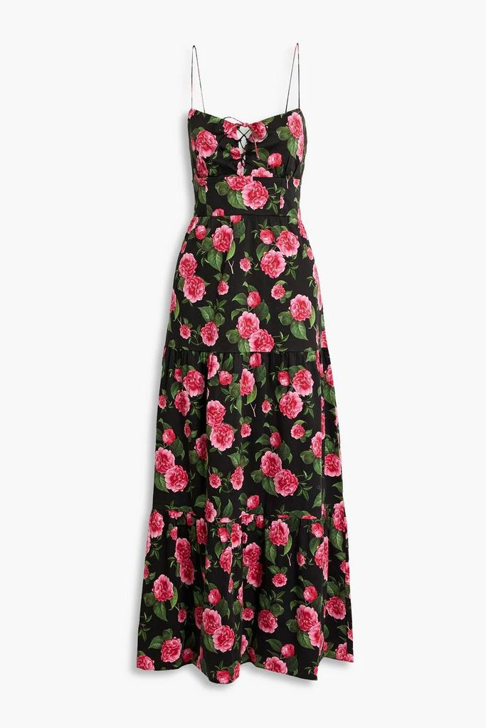 商品Alice + Olivia|Chantay smocked floral-print cotton-blend poplin maxi dress,价格¥1111,第1张图片