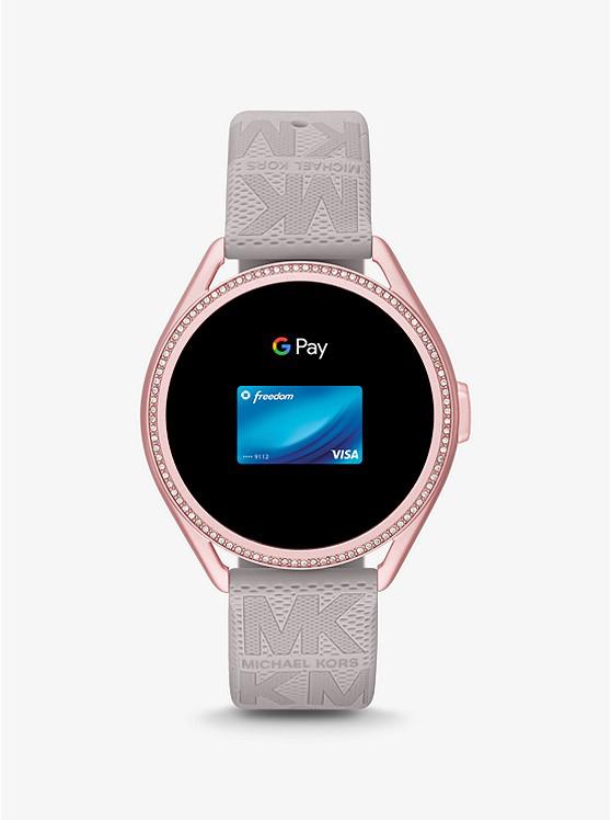 Michael Kors Access Gen 5E MKGO Pink-Tone and Logo Rubber Smartwatch商品第7张图片规格展示