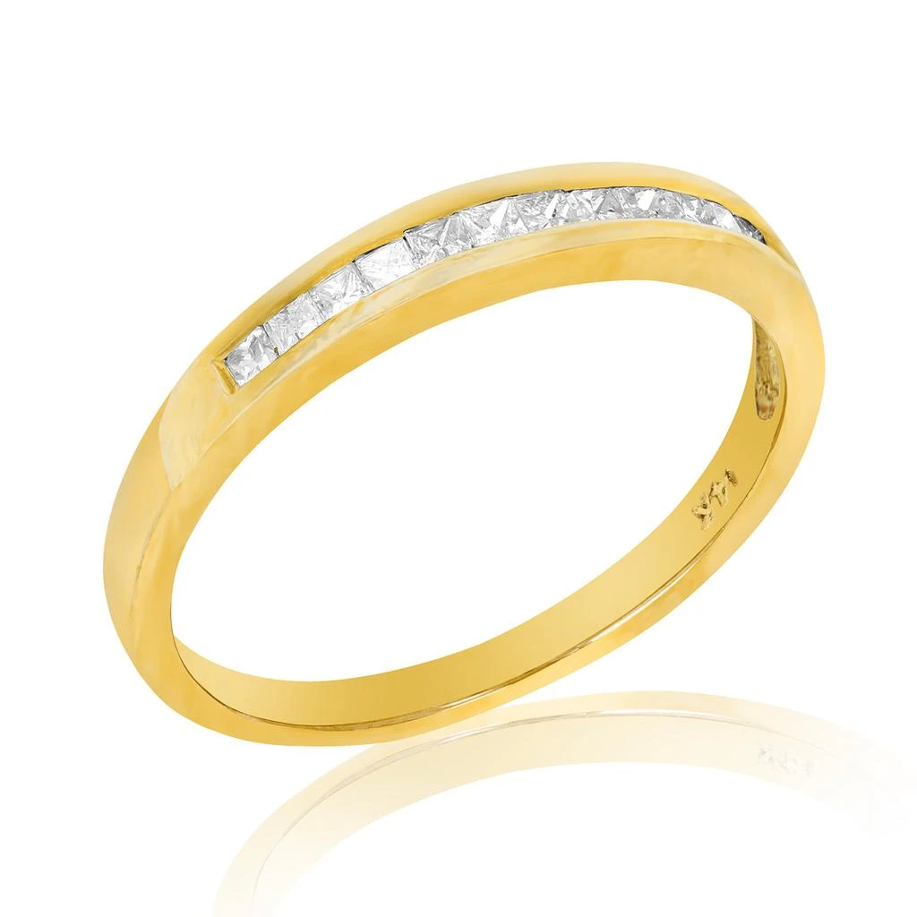 商品Vir Jewels|1/4 cttw Princess Cut Diamond Wedding Band 14K Yellow Gold Channel Set,价格¥5604,第1张图片