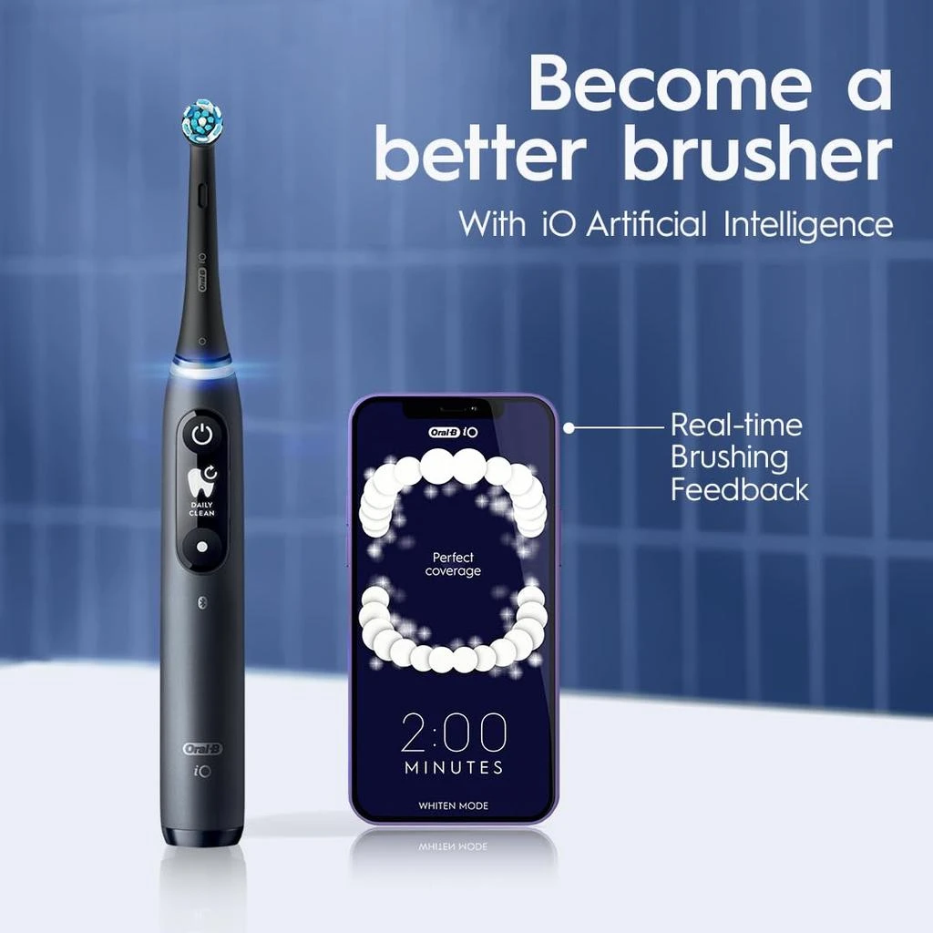 Oral-B iO Series 7 Electric Toothbrush with 2 Replacement Brush Heads, Black Onyx 商品