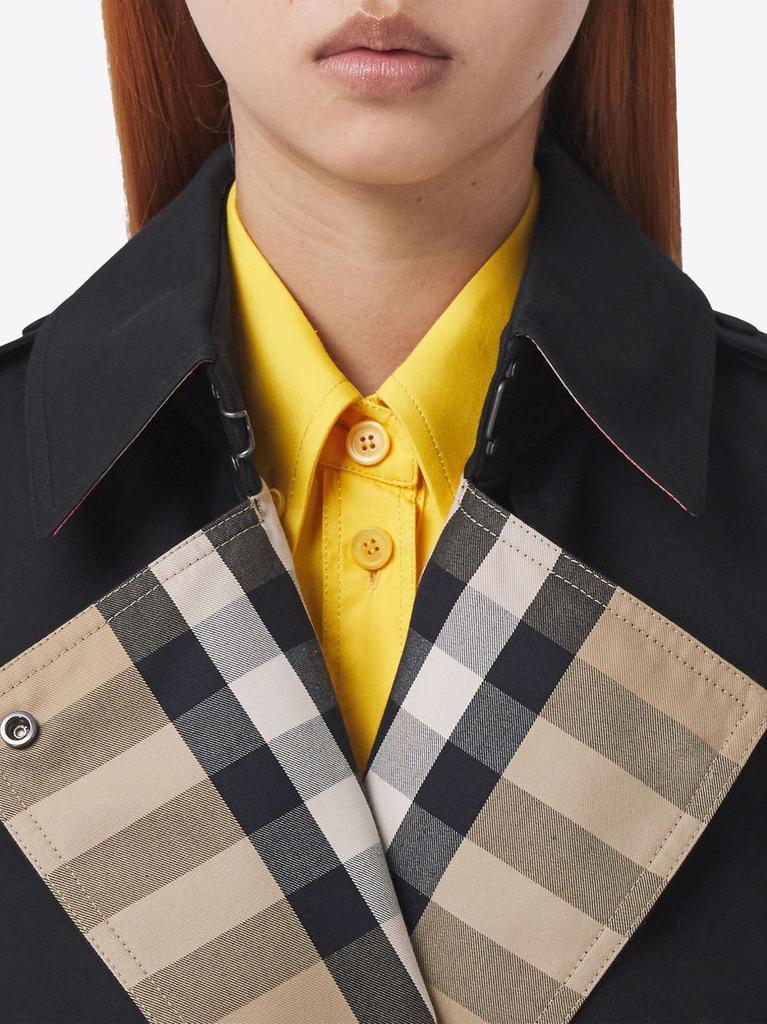 商品Burberry|BURBERRY - Check Motif Cotton Trench Coat,价格¥15794,第6张图片详细描述