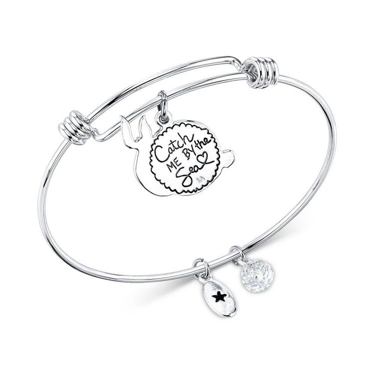 商品Unwritten|Two-Tone Mermaid Charm Bangle Bracelet in Rose Gold-Tone, Stainless Steel & Silver-Plate,价格¥165,第4张图片详细描述