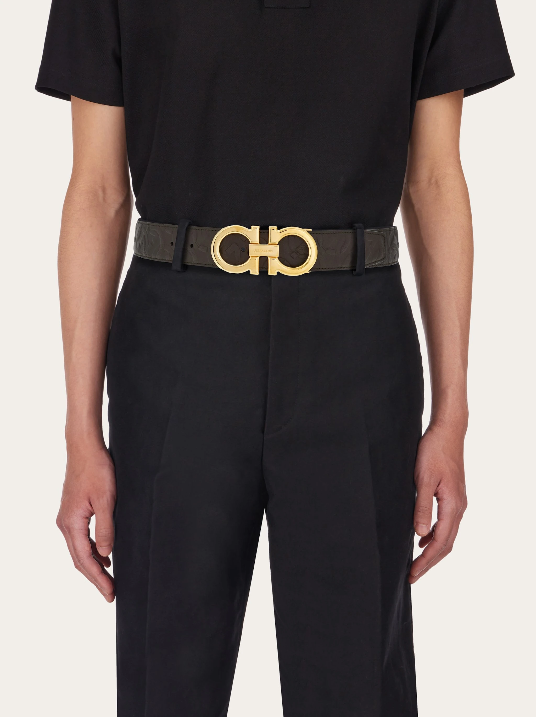 商品【商品预售7天】 Salvatore Ferragamo|Salvatore Ferragamo 男士腰带 679710770651 黑色,价格¥3083,第5张图片详细描述