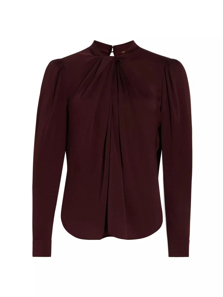 商品Tahari|The Liz Twist-Neck Silk Blouse,价格¥1149,第1张图片