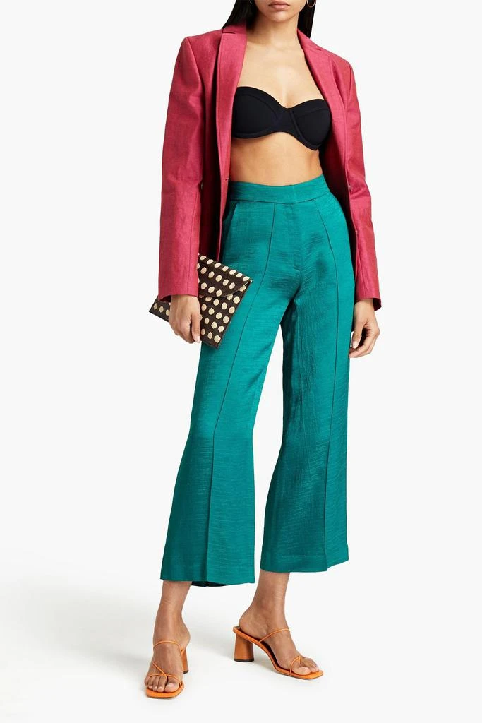 商品VANESSA BRUNO|Cropped satin-jacquard wide-leg pants,价格¥698,第4张图片详细描述