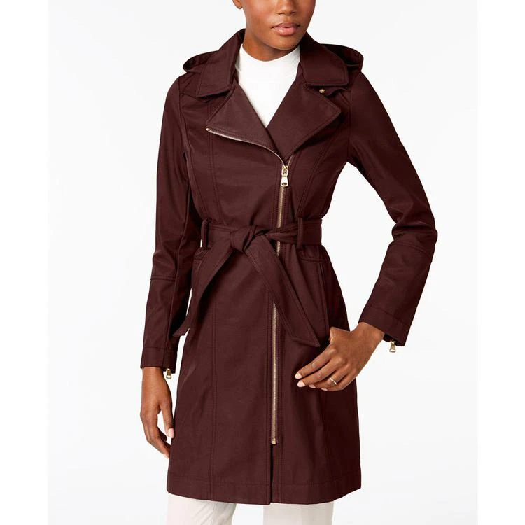 商品Vince Camuto|Hooded Asymmetrical Raincoat, Created for Macy's,价格¥1123,第3张图片详细描述