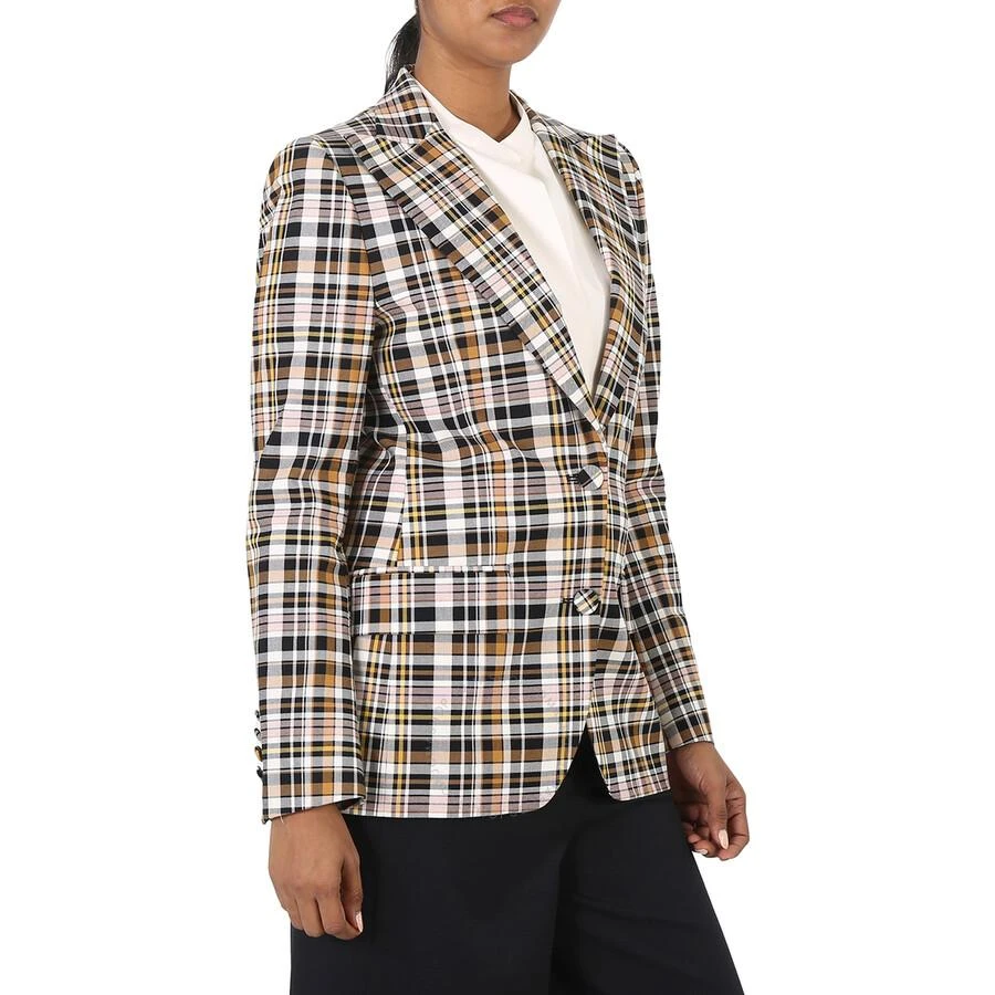 商品Burberry|Ladies Snowhill Plaid Blazer in Bright Toffee Check,价格¥1951,第2张图片详细描述