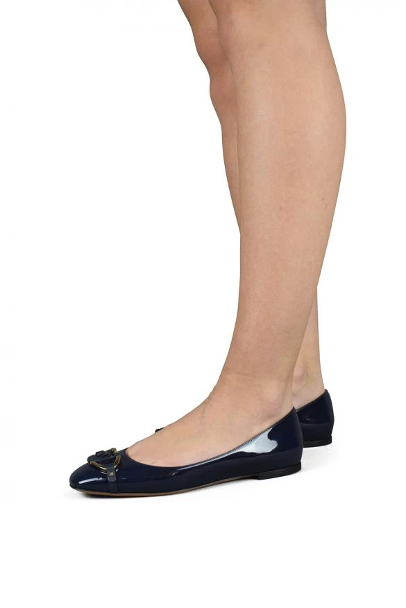 商品Valentino|Luxury shoes for women valentino blue varnished leather ballet flats,价格¥3701,第2张图片详细描述
