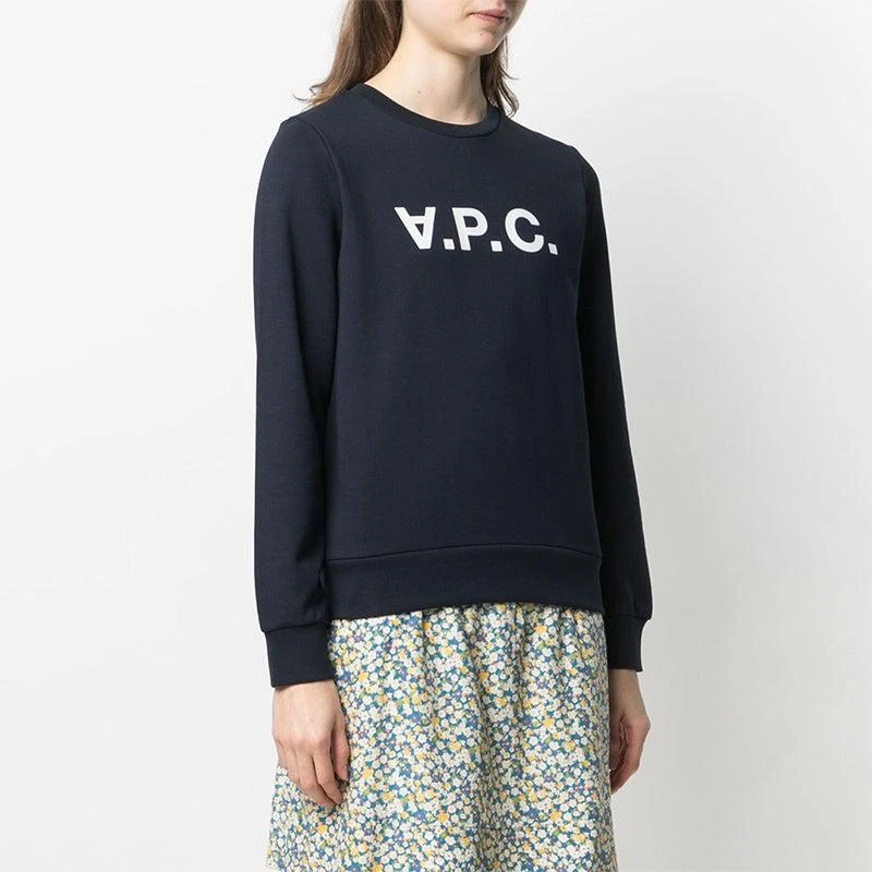 商品A.P.C.|蓝色棉质圆领logo印花卫衣【香港仓极速发货】,价格¥1797,第1张图片