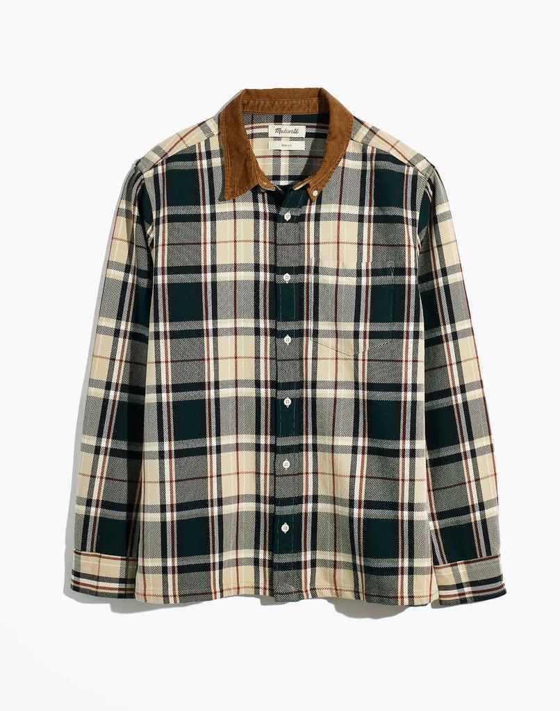 商品Madewell|Corduroy-Collar Easy Long-Sleeve Shirt in Plaid,价格¥603,第7张图片详细描述