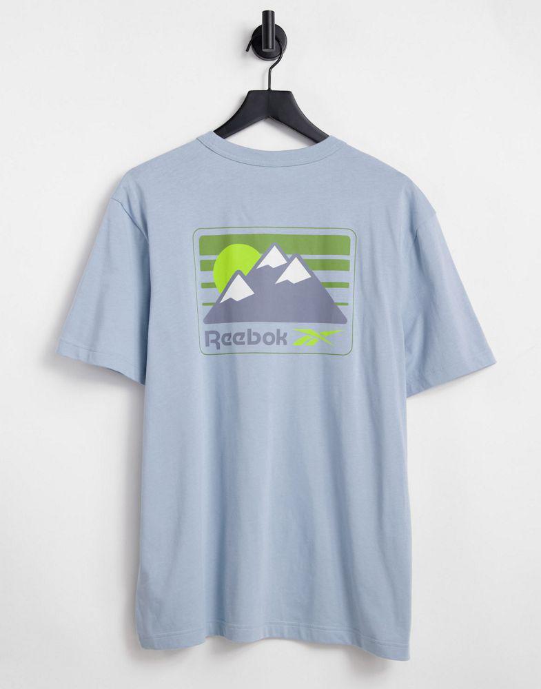 商品Reebok|Reebok camping graphic tee in blue - Exclusive to ASOS,价格¥213,第1张图片