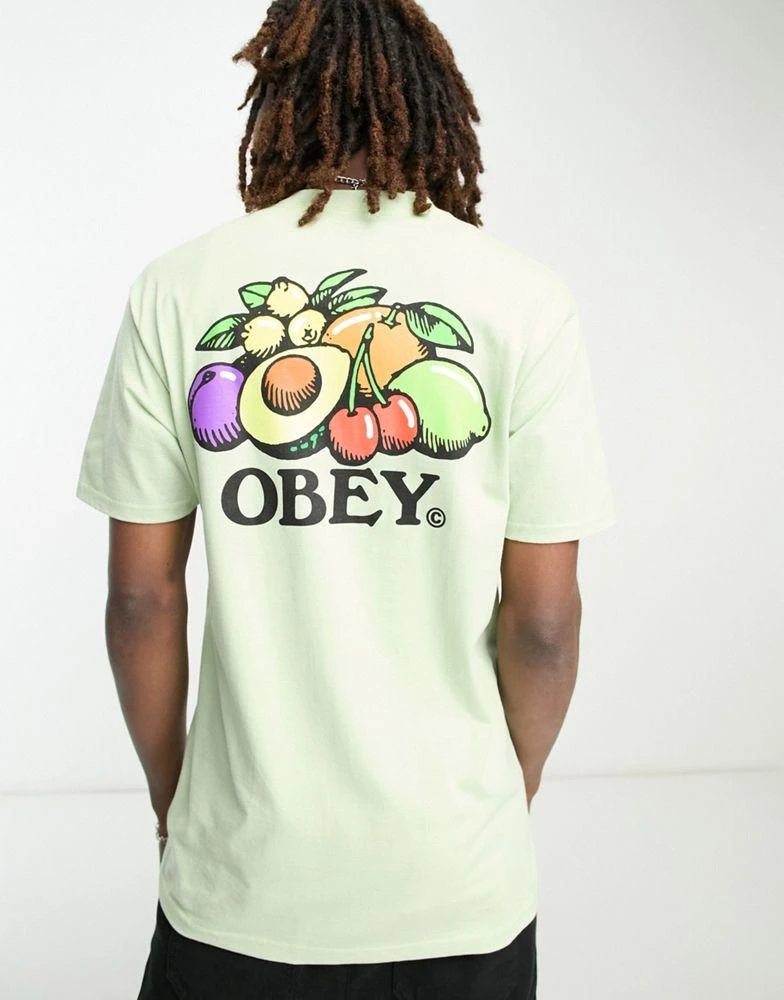 商品Obey|Obey bowl of fruit backprint t-shirt in green,价格¥141,第1张图片